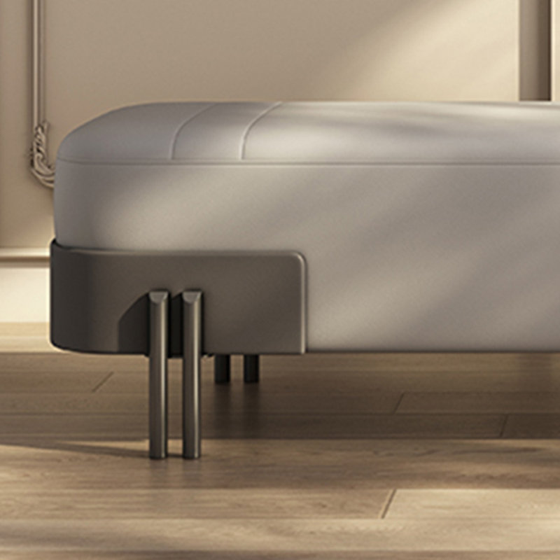 Banc en cuir avec chapeau et garde-robe, Gris