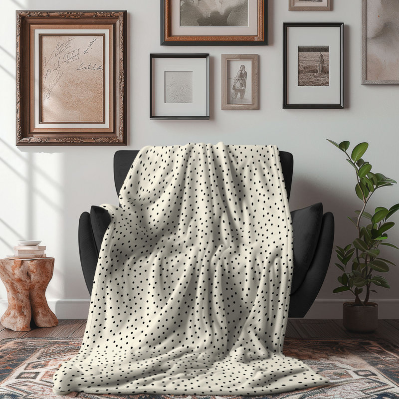 Pois neutres - couverture Sherpa 1 pièce de qualité supérieure 0105, L 60 po x L 80 po