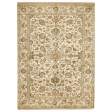 Hand Knotted Wool Area Rug in Gold And Rust