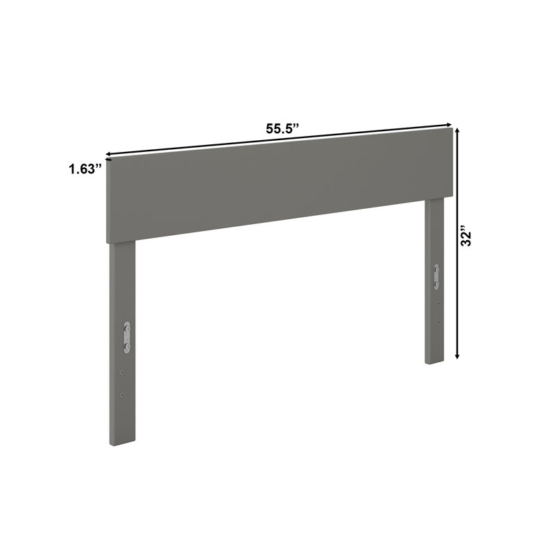 Tête de lit en bois massif Farrah, Double, Gris