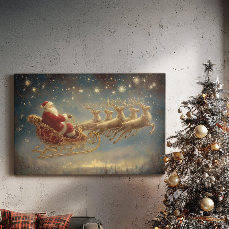 «Dusk of Pale Winter Sleigh», toile tendue avec châssis de qualité supérieure, H 12 po x l 18 po
