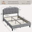 Upholstered Bed Frame with with Diamond Button-Tufted Headboard-910678840-911088199
