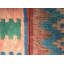 Tapis bleu, rose et rouge noué à la main de haute qualité