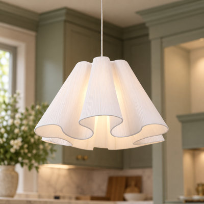 1- Light Dimmable Pleated Shade Pendant Light