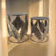 Metal Leaf Gold Side Tables Set | Modernist Frame Design Decorative Accent Tables for Living Room or Bedroom
