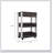 Dark Walnut 1-Drawer 2-Shelf Kitchen Cart with Caster, Perfect for Additional Storage and Mobility in Modern Kitchens.