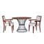 Ensemble de table de salle à manger 42 po avec 2 fauteuils rembourrés beiges en chêne, style rustique et moderne