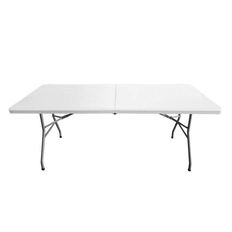 Table pliante en granit blanc Techni Home 6 pi avec poignée facile à transporter, H 28,75 po x l 70,75 po x P 29 po