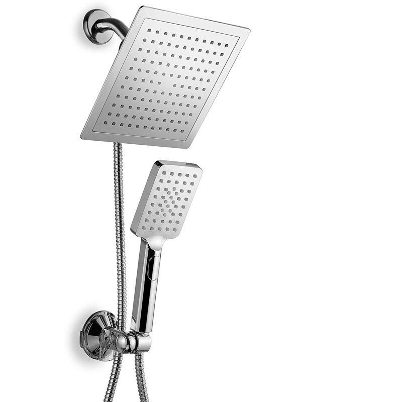 Pomme de douche double à massage et à jet de pluie