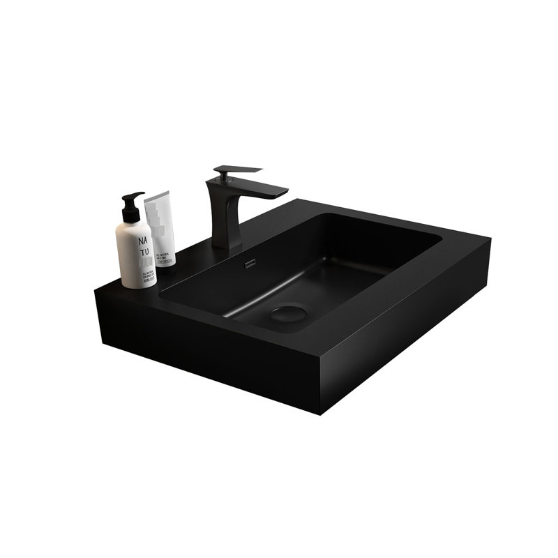 Lavabo en quartz noir mat - Rehaussez l'esthétique moderne de votre salle de bain avec durabilité