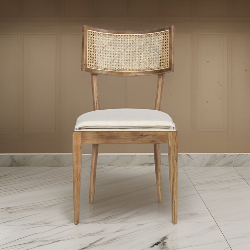 Chaise d'appoint rembourrée de couleur naturelle
