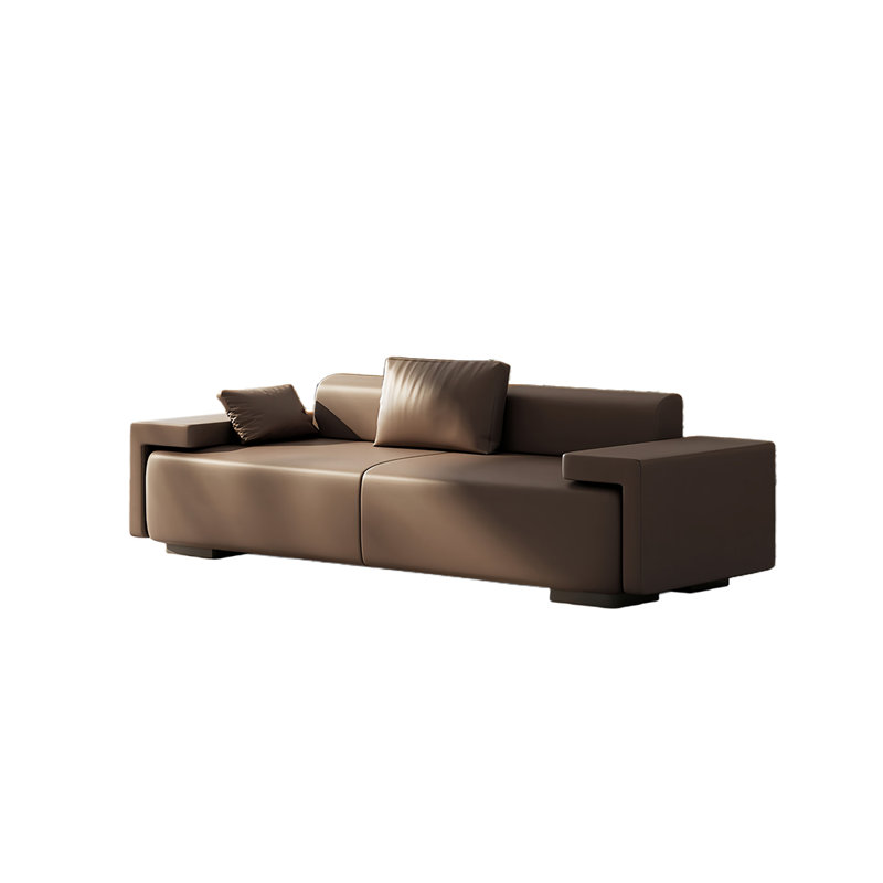 Banc rembourré luxueux en similicuir, H 25,59 po x l 59,05 po x P 20,86 po, Café