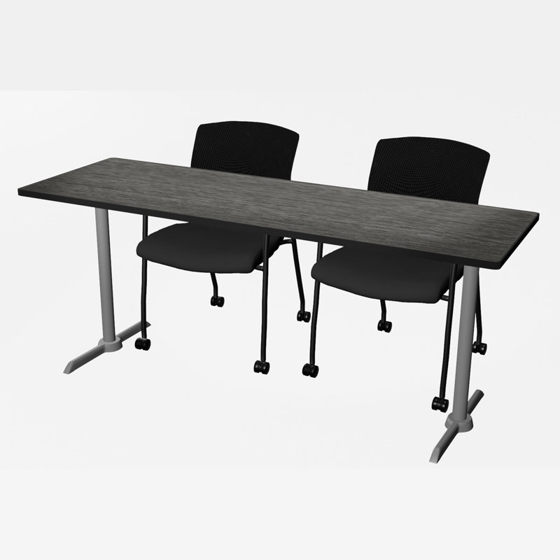 Base et table de formation Cain, Gris intense, H 29 po x L 72 po x l 24 po, Gris lune