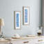 Corradina Blue Seashell Mosaic Wall Art Panel Set with Champagne Frame - Handcrafted 2 Piece Vertical Coastal Decor 17.75" x 8.75"