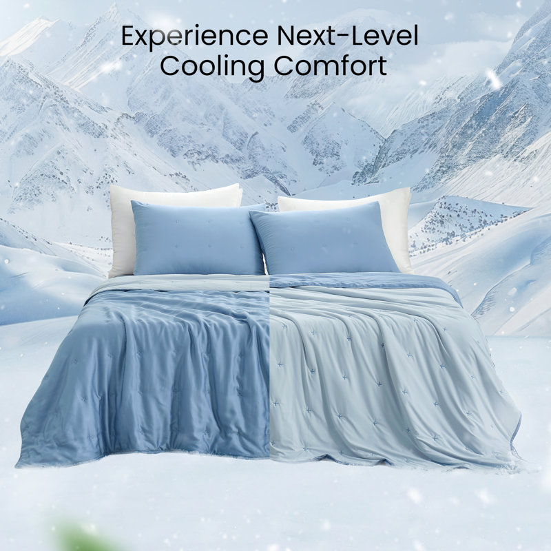 Tencel Dual-Sided Cooling Comforter – Soft, Breathable, Lightweight, All-Season Comforter for Hot Sleepers, Machine Washable