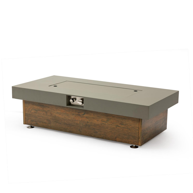 Foyer de table 48 po en fer avec grain de bois