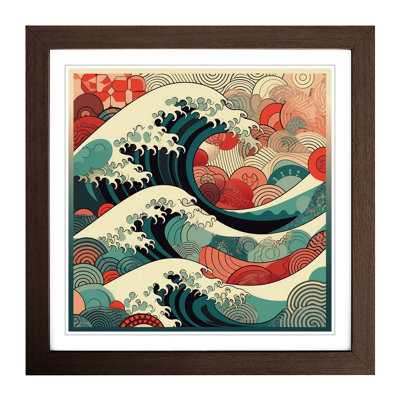 Japanese Wave Geometric - Framed Print