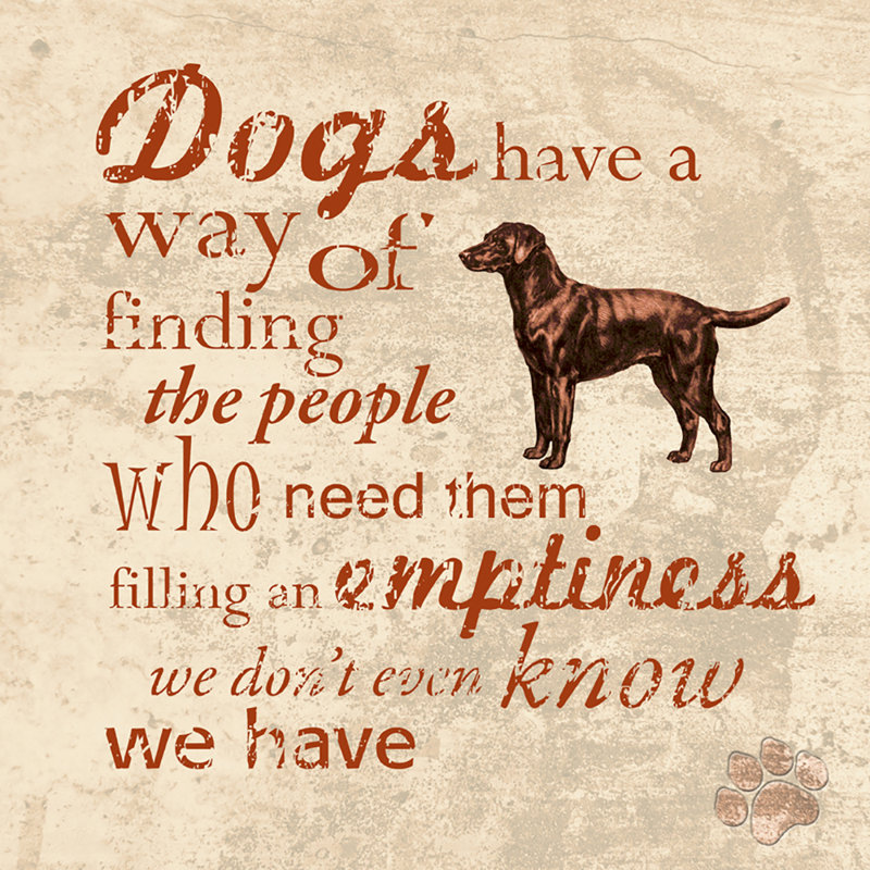«Dog Happiness Quote Chocolate Lab» par Robert Downs, reproduction d'art sur toile tendue