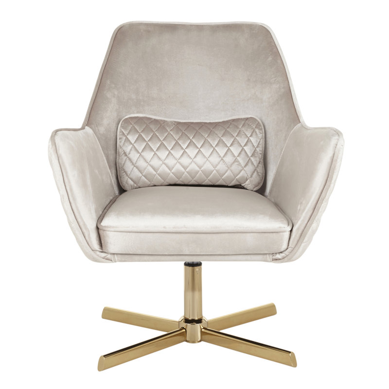 Chaise longue contemporaine Diana en métal doré et velours crème par Lumisource