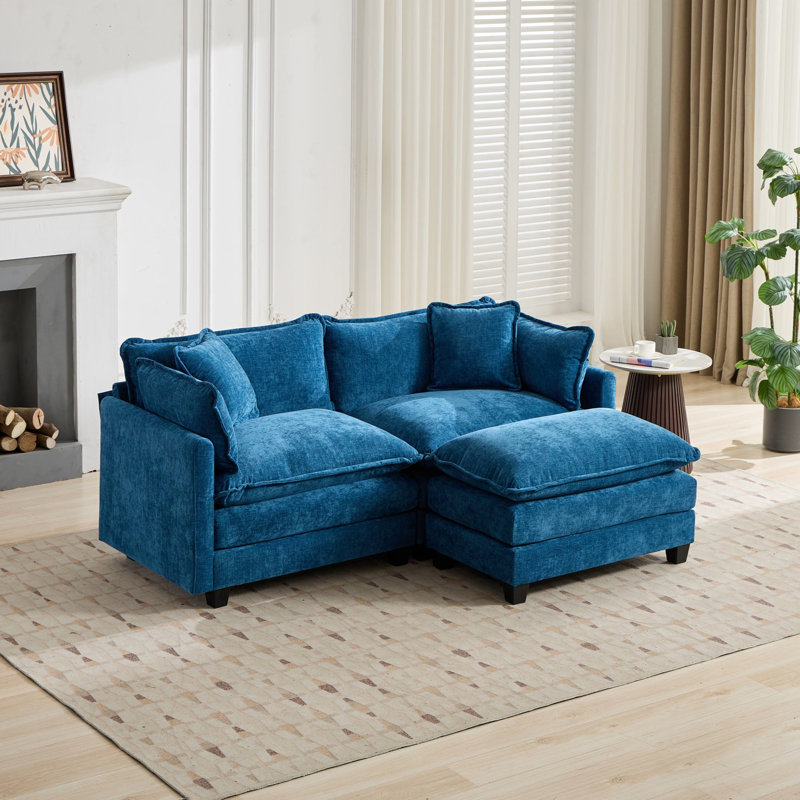 Nuage bleu, convient pour la chambre à coucher, revêtement double couche, chenille respirante, moelleux mi-moelleux, rembourré de mousse, vie primaire idéale à l'américan, siège, avec bourre