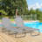 2 Piece Folding Chaise Lounge Pool Chairs, Outdoor Sun Tanning Chairs With 5-Level Reclining Back, Steel Frame For Beach, Yard, Patio-169268509