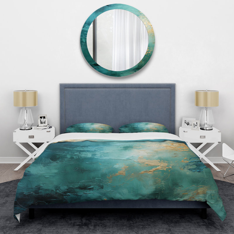 Literie , Housse de couette pour grand lit et 2 taies décor