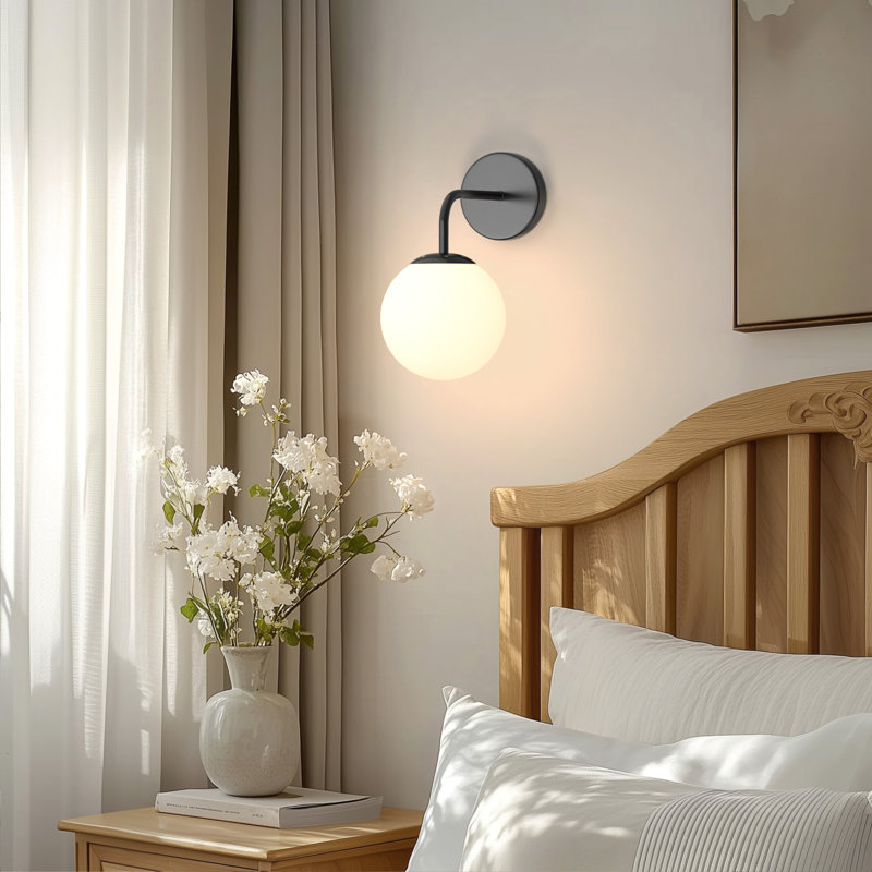 2PCS 1-Light Dimmable Steel Armed Sconces