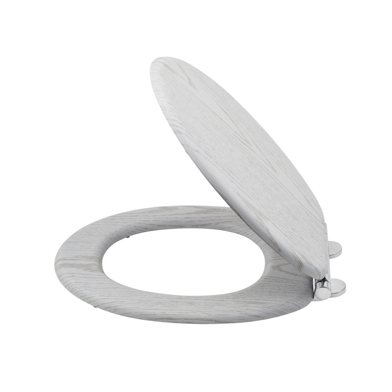 Oak Effect Soft Close Oval Hard Toilet Seat