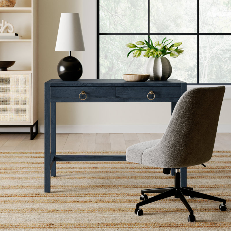 Elin Solid Wood Desk, Navy Blue
