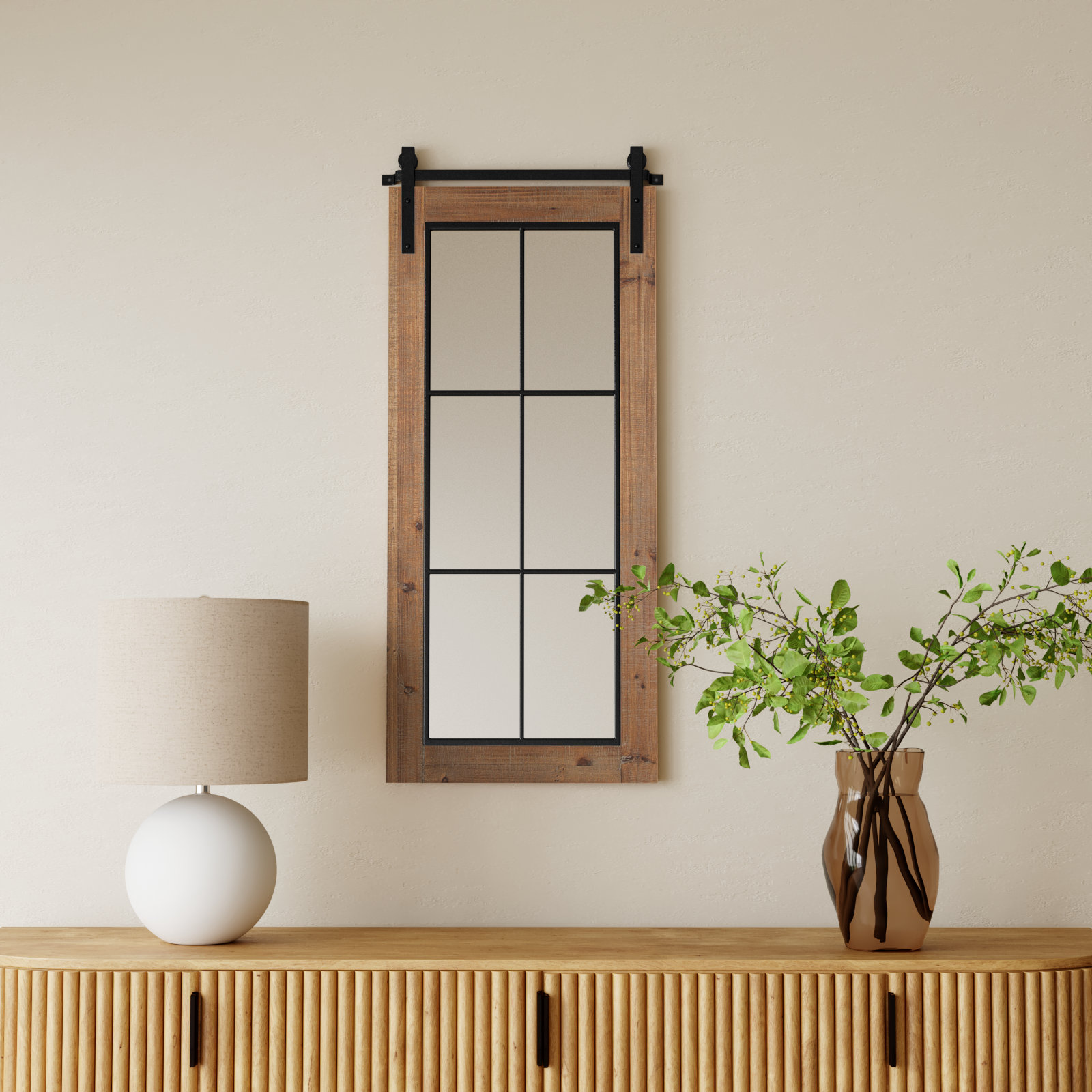 Enora Accent Mirror, Rustic Brown, 43" x 18"
