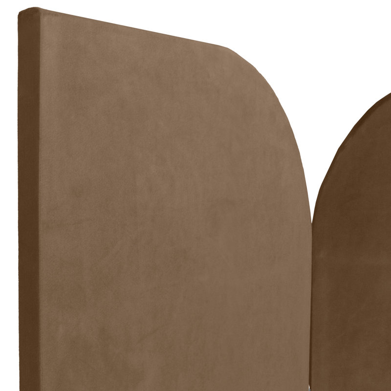 Cloison pliante en velours 3 panneaux Wayt, Brun