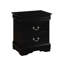 Solid Wood Bedroom Nightstand With 2 Black Drawers For Interior Decoration Contemporary 2 In A Classy