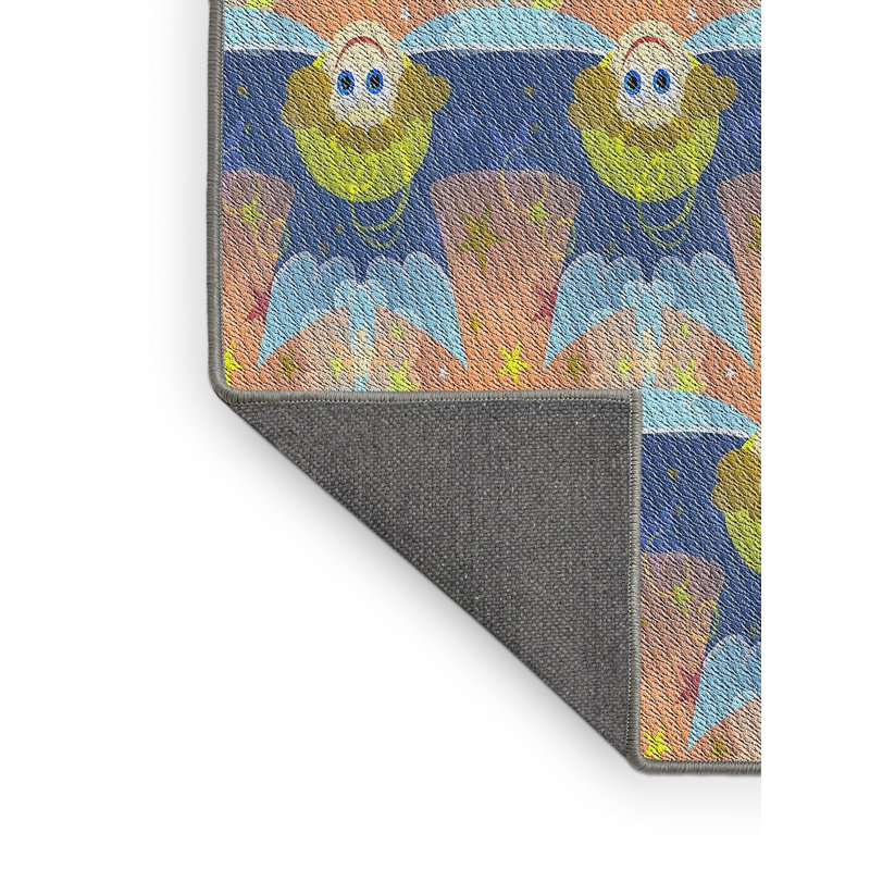 Tapis décoratif bleu d’ageus, Rectangle 5 pi x 8 pi