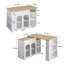 Îlot de cuisine avec rangement sur roulettes, armoires de rangement pour chariot de cuisine, blanc-210567495