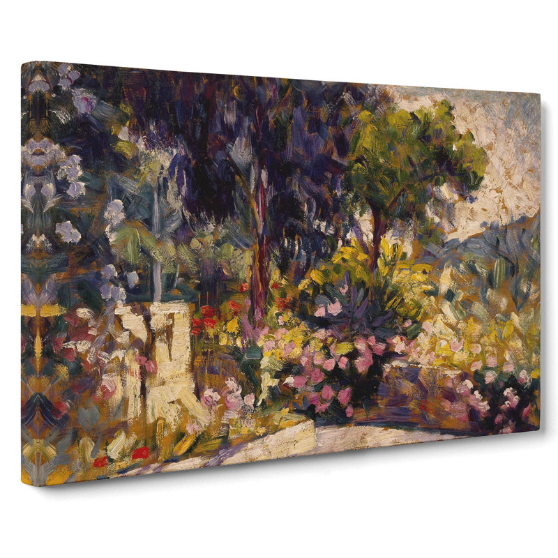 Flowered Terrace by Henri-Edmond Cross - Wrapped Canvas Painting, 50cm H x 76cm W x 3cm D