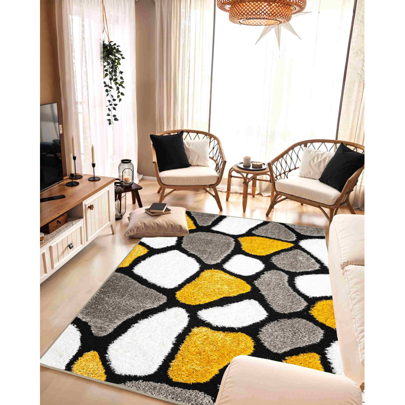 Tapis à motif géométrique abstrait moderne pour la chambre à coucher (8 x 10 (7 pi 8 po x 10 pi 8 po))