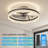 Black Crystal Ceiling Fan with Light and Remote, Modern Chandelier Style-1470677181
