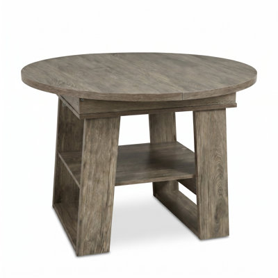 43"-59" Inch Extendable Round Dining Table with Butterfly Leaf Round to Oval Kitchen Table for 4 to 6 People