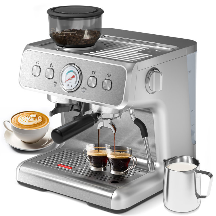 Coffee Maker, 15 Bar, Semi-automatic, Intelligent Temperature Control, Overheat Protection, Auto Shut-off, Large 2.8l Water Tank, Dual Cup Brewing, For Home, Office, Coffee Shop
