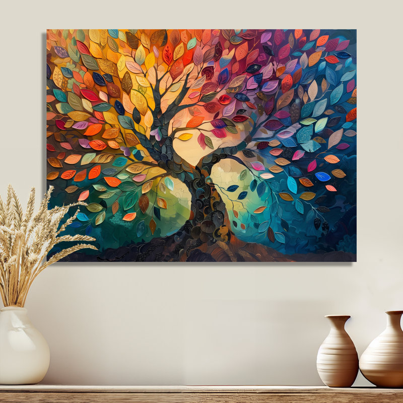Colorful Tree of Life II Wall Art, 34" H x 44" W x 1.5" D, Metal