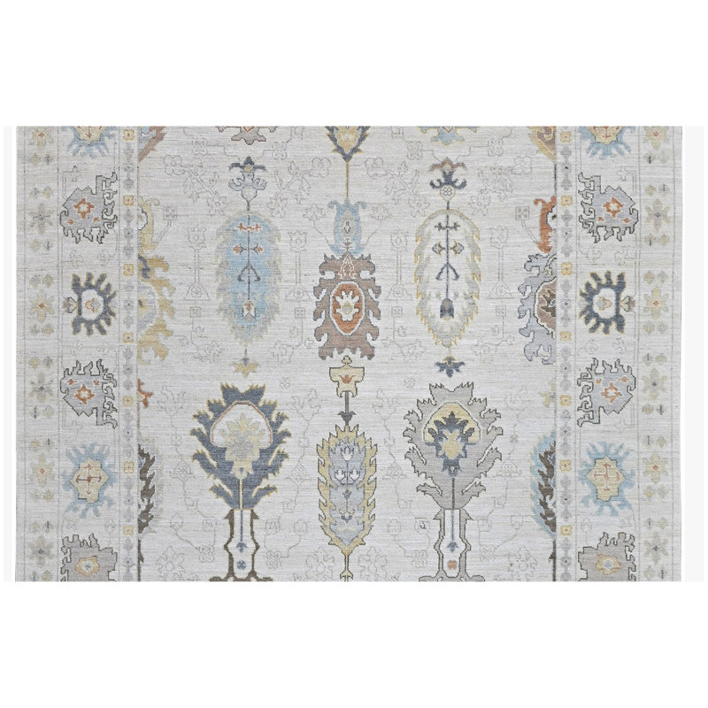 Tapis rectangulaire en laine noué à la main 9 pi 4 po x 12 pi 3 po