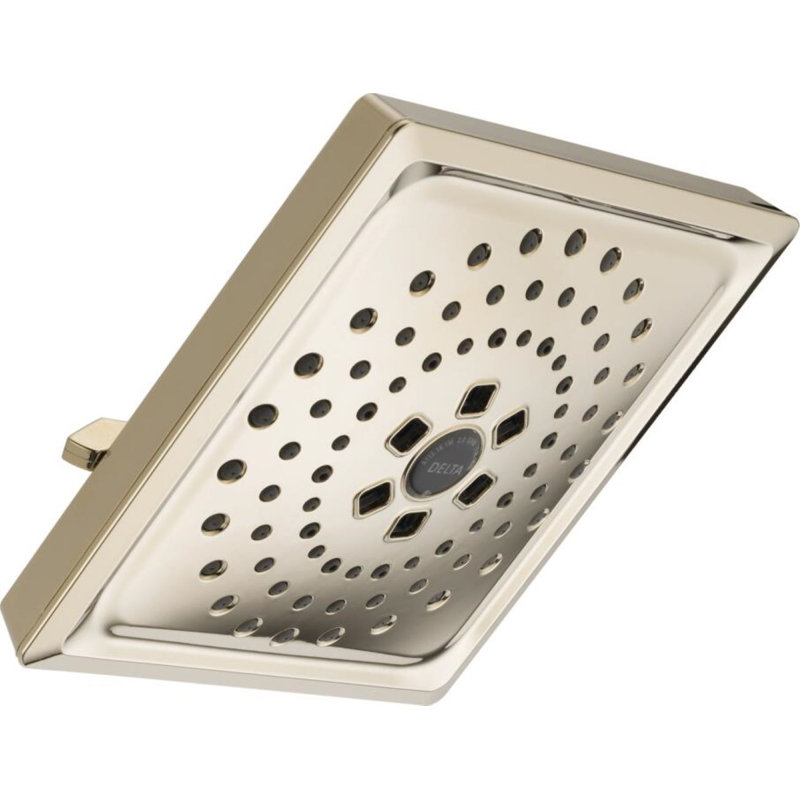 Pomme de douche à pluie réglable avec technologie H2Okinetic, Nickel poli Lumicoat