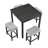 5 Piece Bar Table Set (Black; Gray)-1915581096-1915581097-1915581099