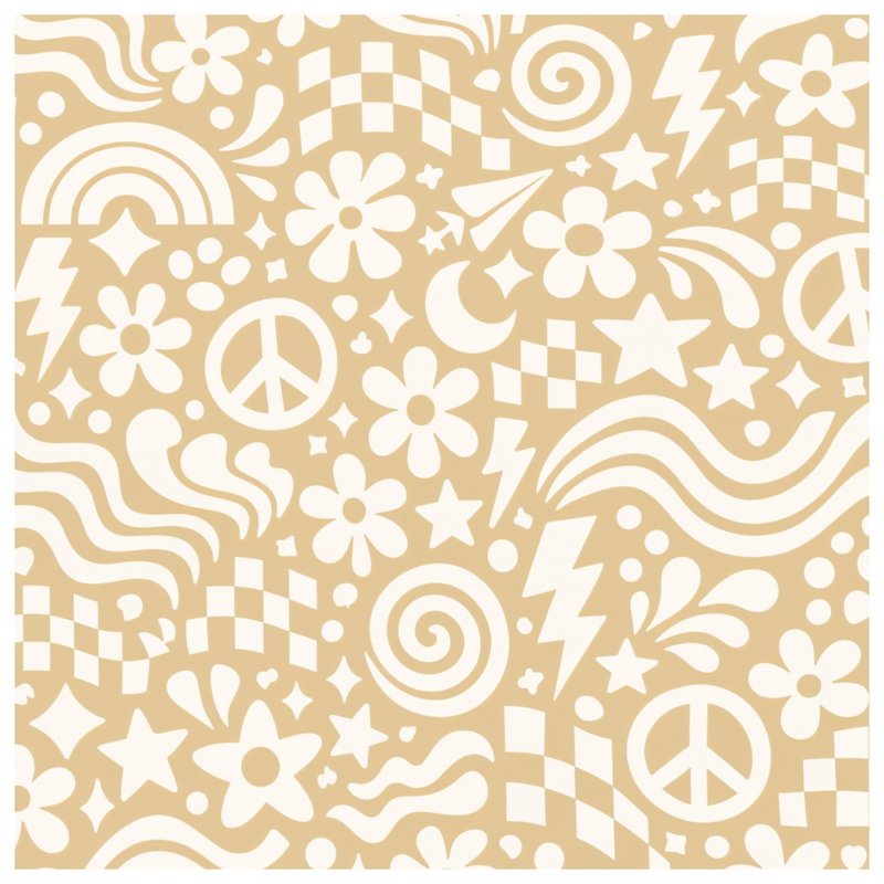 Beige Retro Symbols Comforter, Twin Extra Long