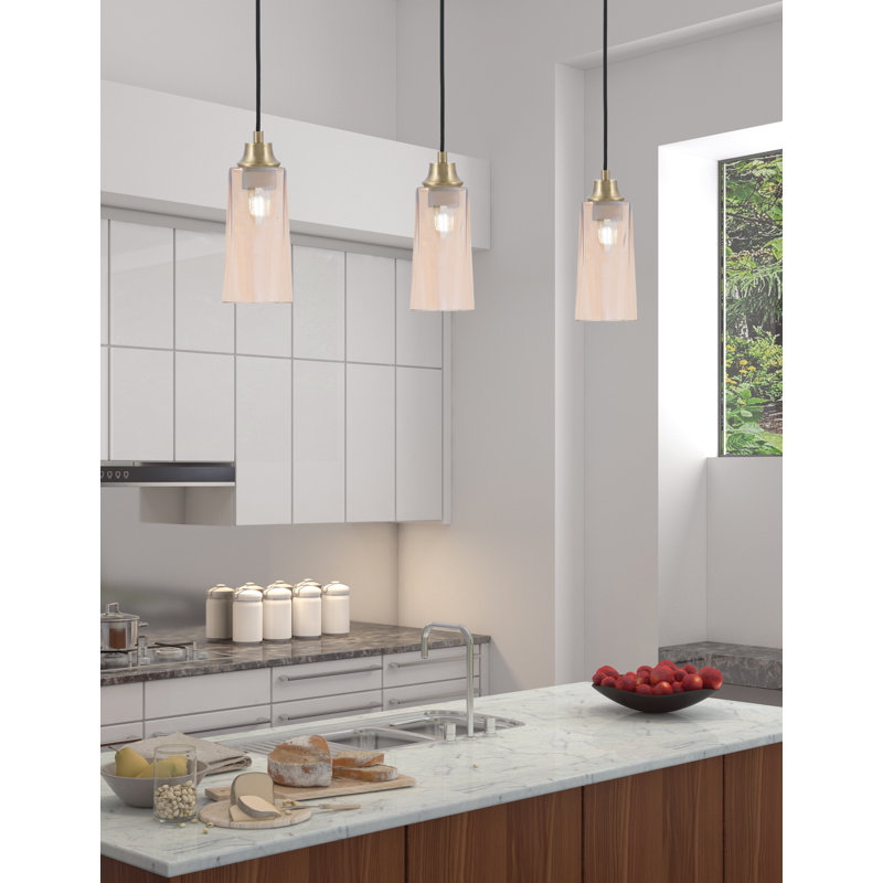 Luminaire suspendu en verre vieilli Howlet, Amber