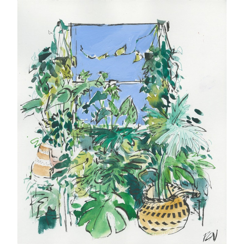 Sun Room 1 Print by PC Ngo, 32" H x 25" W, Maple Framed