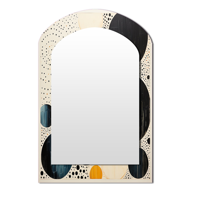 Miroir mural jaune moderne Mid Century, 43 po x 33 po