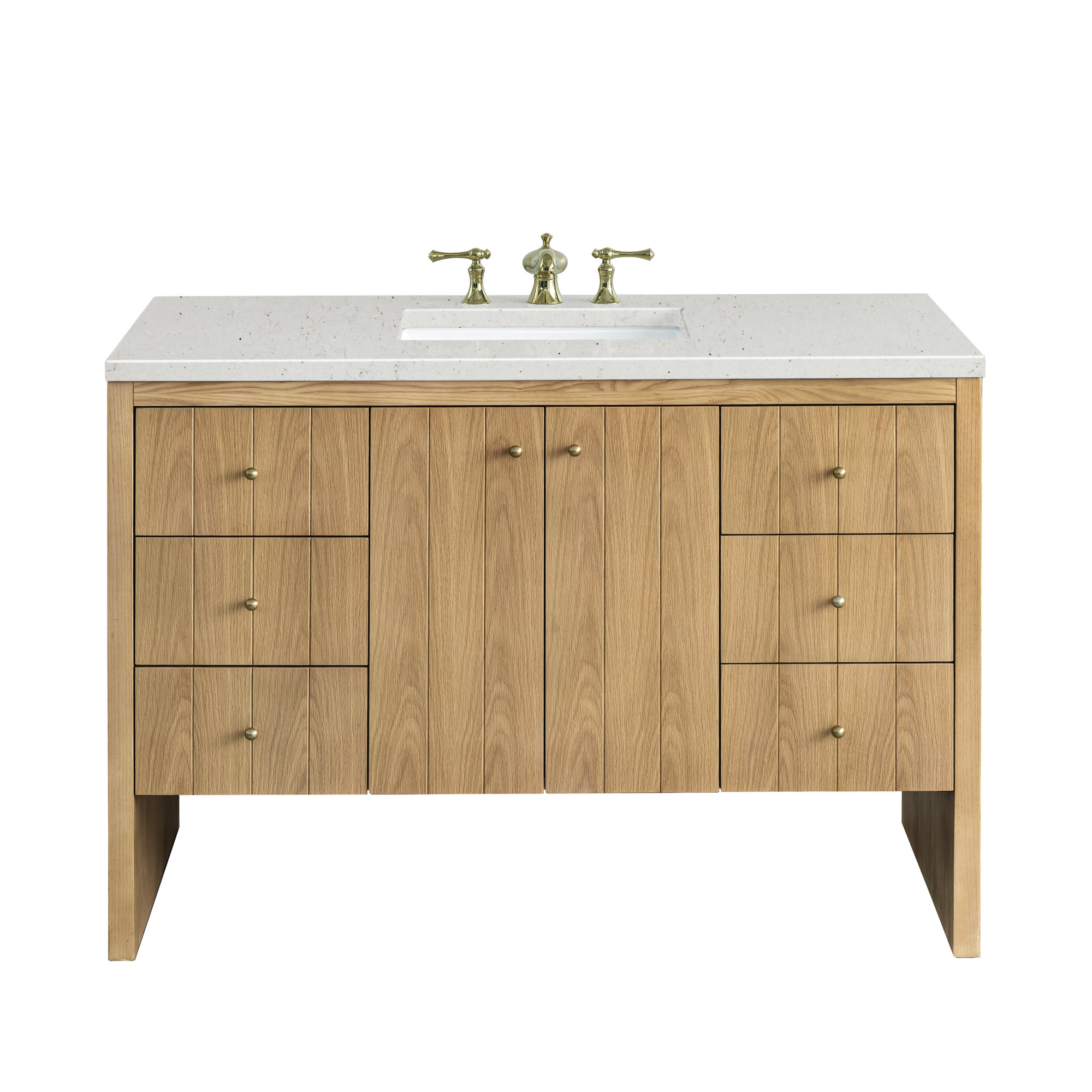 Hudson 48'' Single Bathroom Vanity, Lime Delight, Light Natural Oak, 8" Widespread