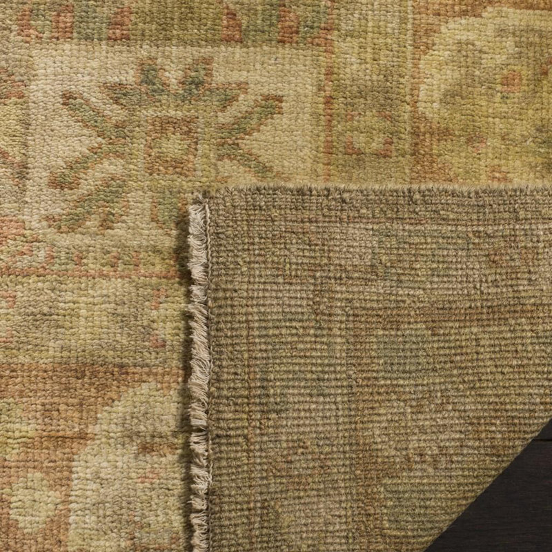 Oushak Oriental Hand Knotted Wool Olive/Rust Area Rug, Rectangle 8' x 10'