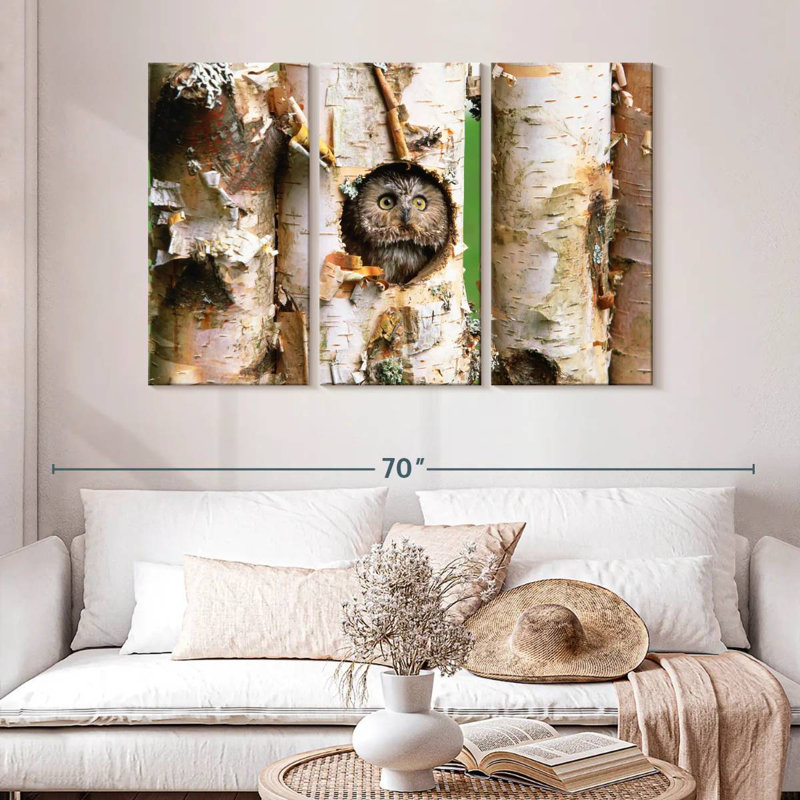 Brampt Owl In Tree Hole, 32" H x 50" W